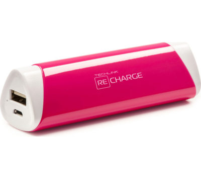 TECHLINK  Recharge 2600 Portable Power Bank - Pink